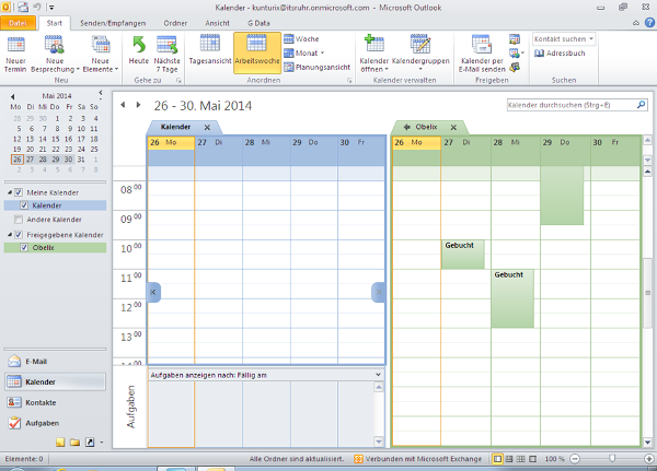 Kalender in Outlook freigeben