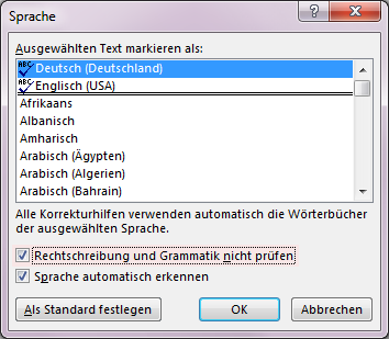 Wort von Silbentrennung ausschließen